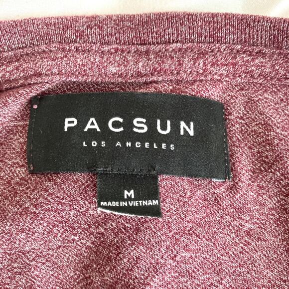 PacSun lilac purple surfer skater mens T-shirt with floral pocket size Medium - Picture 3 of 3